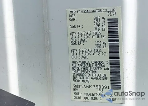 2023 Nissan Rogue S Fwd from USA, damaged, VIN 5N1BT3AA4PC799391